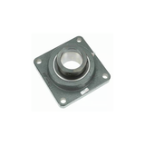 Flange-Mount Ball Bearing Unit - 4-Bolt Flange, 2-7/16 in Bore, Cast Iron Housing Material, Standard Duty, Eccentric Collar Locking, Single Lip Contact with Flinger Seal